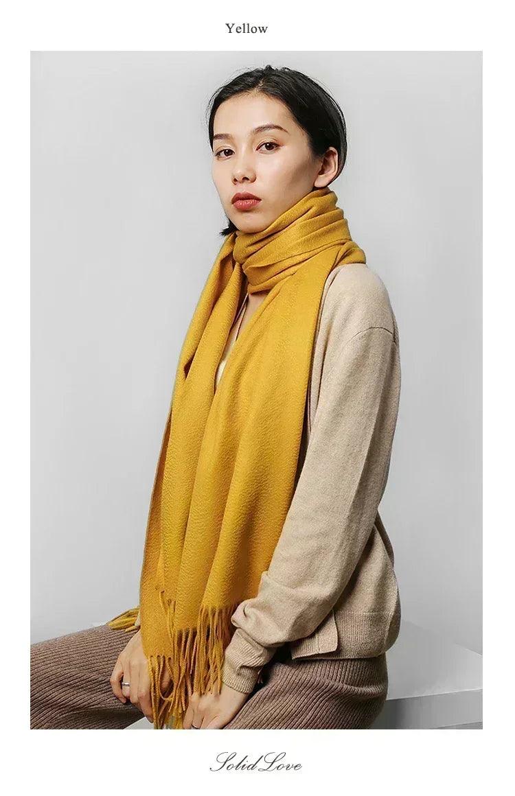 Soft cashmere big scarf for women shawl 200*70 cm real pashmina