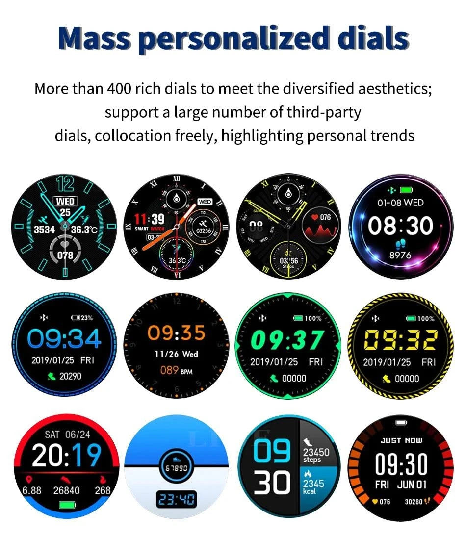 LIGE GPS Sport Track Recording Men Steel Band Smart Watch Body Temperature Activity Sport Fitness SmartWatches  Men Waterproof