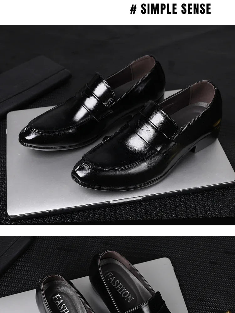 Handmade Leather Men Dress Shoes Fashion Party And Wedding Men'S Loafers Casual Shoes Men Driving Shoes