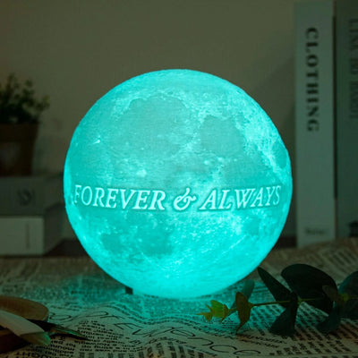 Customized 3D Printing Moon Lamp Personalized Photo Text Night Light USB Rechargeable Gift for Birthday Mother's Valentine Day