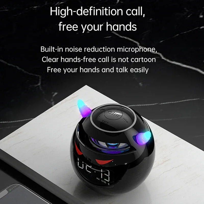 Bluetooth Speaker audio with LED Digital Alarm Clock Music Player Wireless Ball Shape Clock Speaker Mini  Speaker Alarm clock