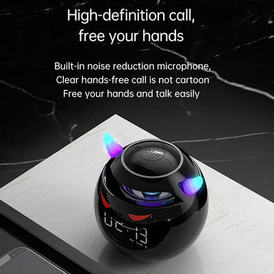 Bluetooth Speaker audio with LED Digital Alarm Clock Music Player Wireless Ball Shape Clock Speaker Mini  Speaker Alarm clock