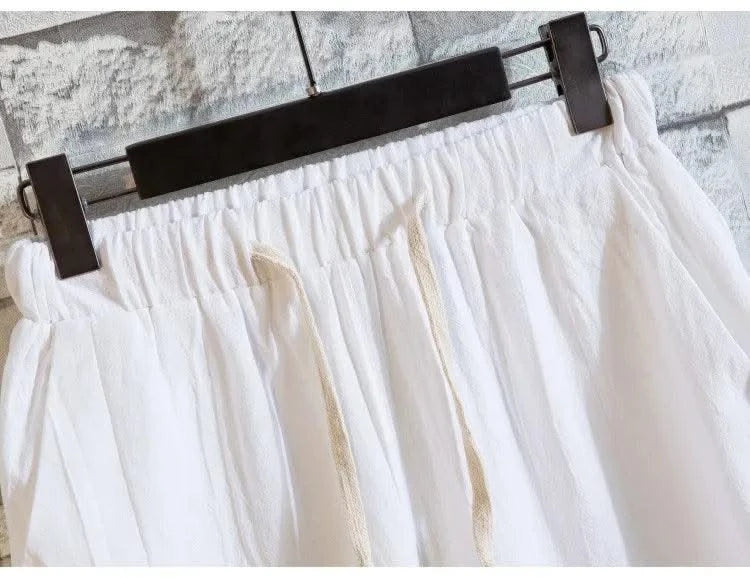 (Shirt + trousers) 2025 summer men shirt Man Cotton and linen shirts Short sleeve men's casual shirts men A set of clothes M-5XL - Elanique