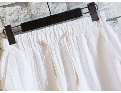 (Shirt + trousers) 2025 summer men shirt Man Cotton and linen shirts Short sleeve men's casual shirts men A set of clothes M-5XL - Elanique