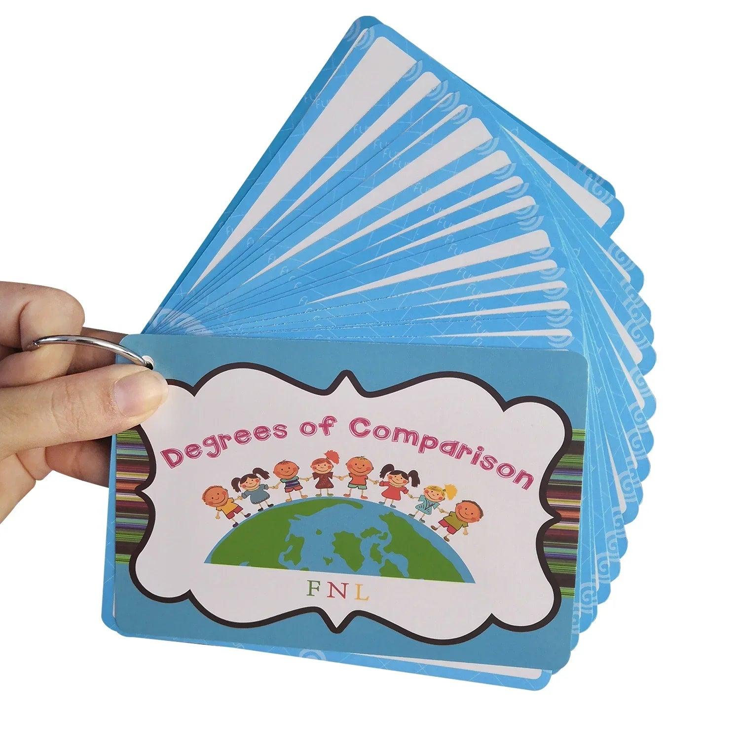 24 groups/set verb tense flash card leaning english word picture cards educational toys for children games classroom
