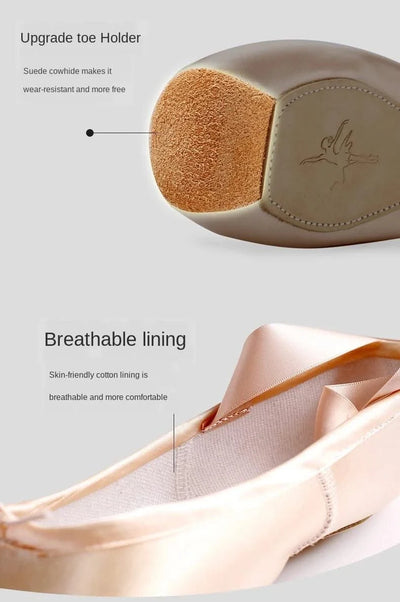 Women Ballet Dance Shoes Child and Adult Ballet Pointe Shoes Professional with Ribbons Shoes Woman Zapatos Mujer Sneakers Girls