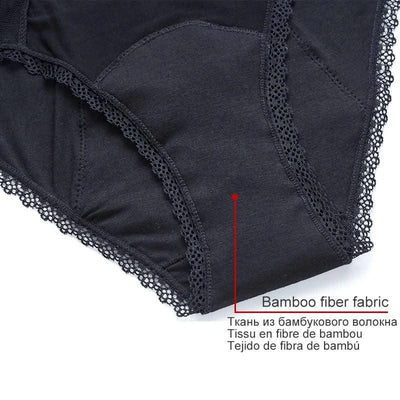 Women Menstrual Period Panties Underwear 4 Layers Plus Size Heavy Flow Absorbency Leakproof Physiological Sanitary Lingerie