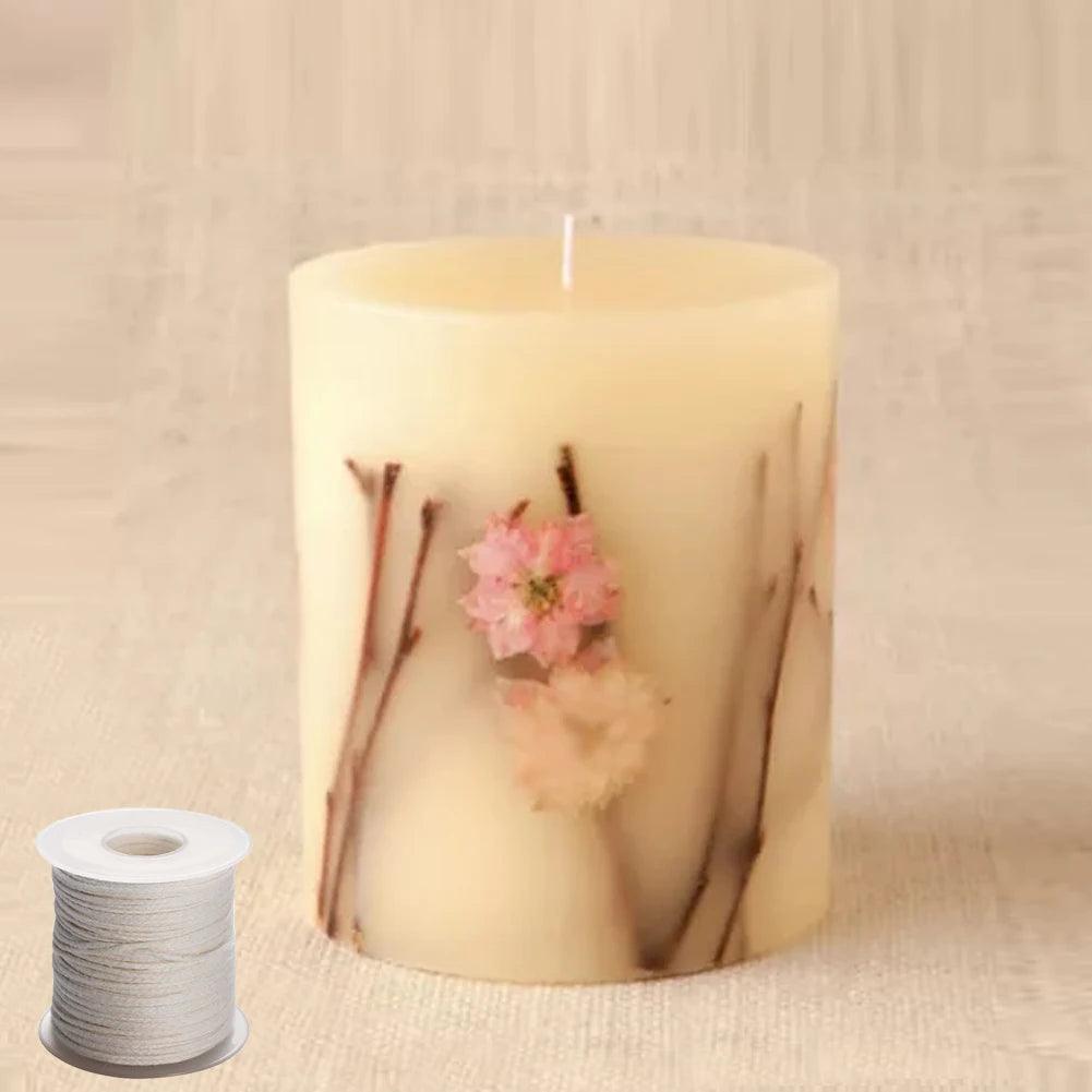 1 roll 200 feet 61m white candle wick cotton woven for diy and making supplies