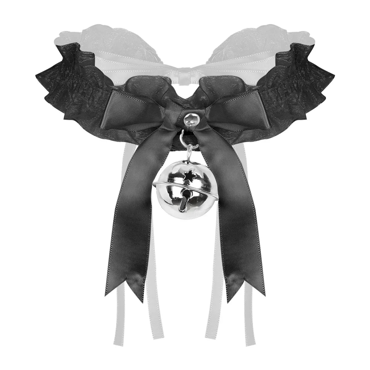 Fashion Bow Tie Neck Choker Collar Necklace with Bell PU Leather Adjustable Choker Collar for Women Girls Halloween cat costume