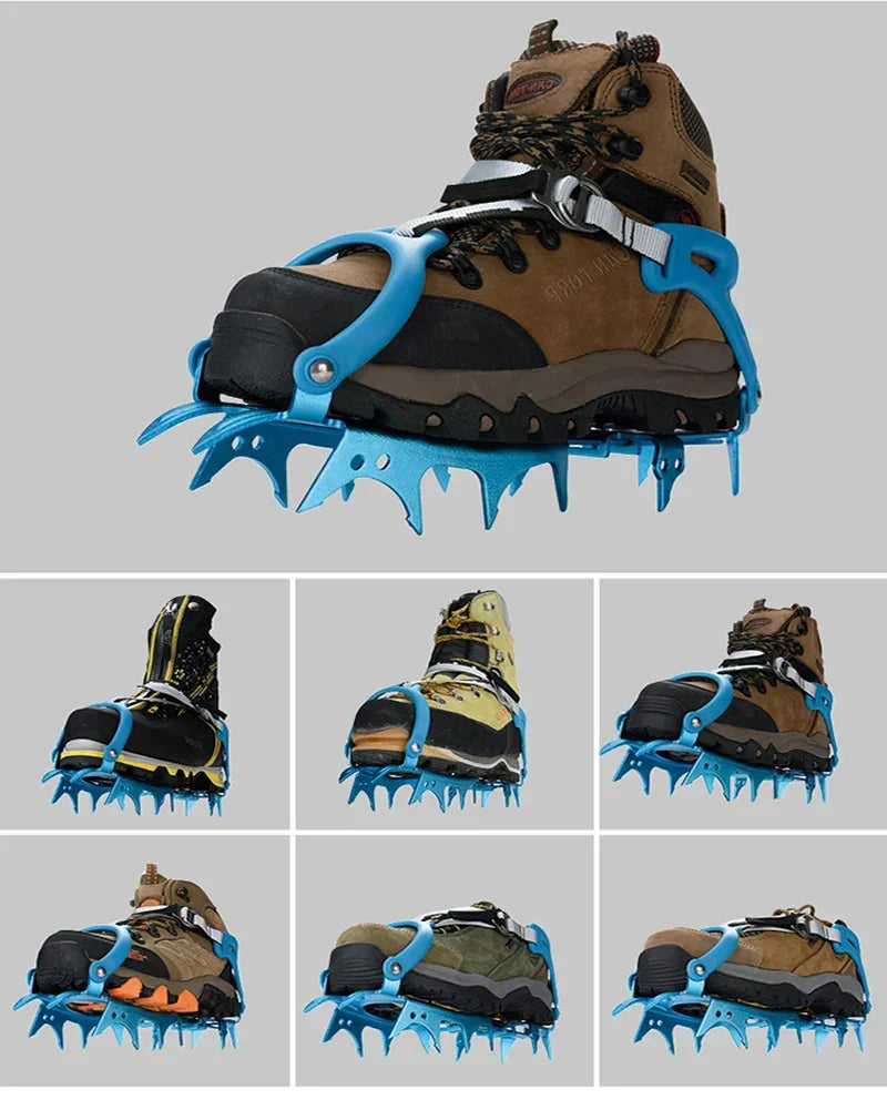 BRS 14 Teeth Claws Crampons Shoes Ice Crampons Snow Non slip Cover Ice Gripper Manganese Steel Outdoor Ski Ice Climbing