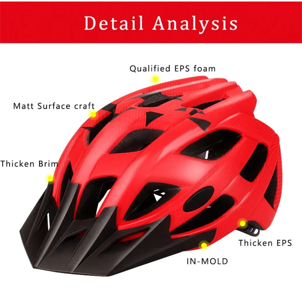 NEW Ultralight Bicycles Helmets Men Mountain Bike Helmet Integ-mold MTB Helmet With led Warning light Cycling Safely Cascos