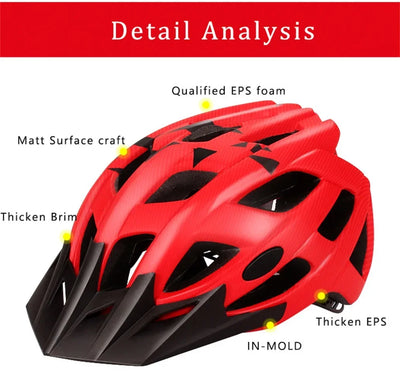 NEW Ultralight Bicycles Helmets Men Mountain Bike Helmet Integ-mold MTB Helmet With led Warning light Cycling Safely Cascos