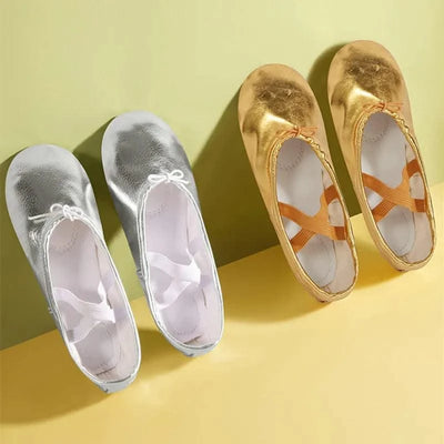 Girls Ballet Shoes Gold Silver Soft Sole Ballet Dance Slippers Children Practise Ballerina Shoes Woman Gymnastics