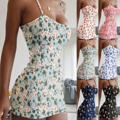 Dress Women Summer Dresses Floral Camouflage Printed Sling Sexy Package Hip Printing Sling Dresses Casual Vestidos ZCBKqz13