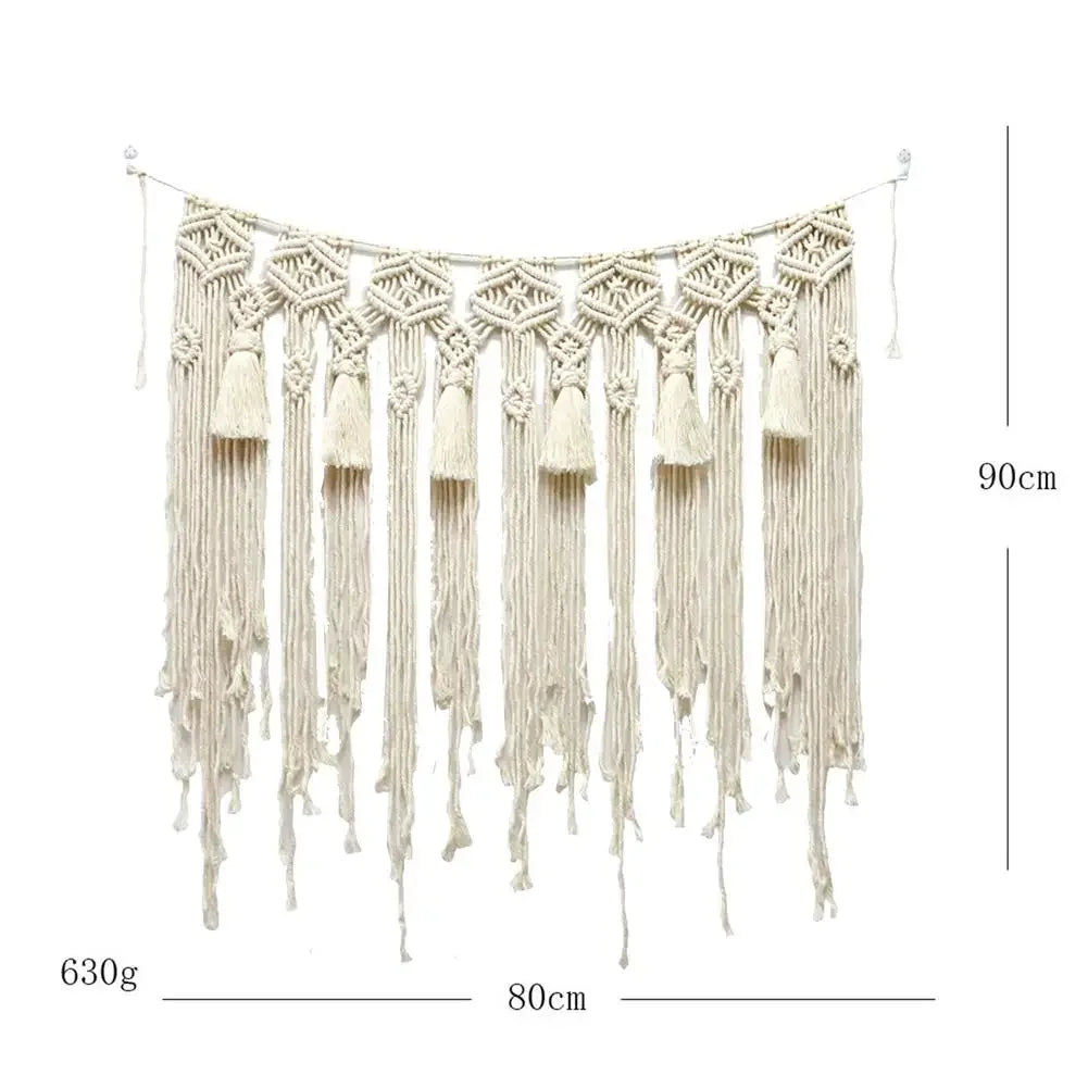 Macrame Wall Hanging Tapestry Home Decor Bohemian Tapestry Wall Art Decor Wedding Background Curtain Decorative Door Curtain