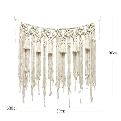 Macrame Wall Hanging Tapestry Home Decor Bohemian Tapestry Wall Art Decor Wedding Background Curtain Decorative Door Curtain