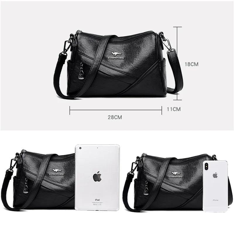 Designer luxury handbags 2024 new vintage soft leather tote bags for women multi-pocket shoulder messenger high quality