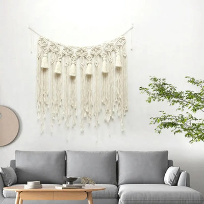 Macrame Wall Hanging Tapestry Home Decor Bohemian Tapestry Wall Art Decor Wedding Background Curtain Decorative Door Curtain