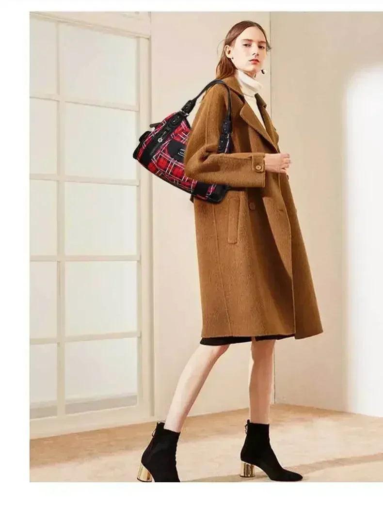 Fashion women hand bag designers luxury handbags plaid shoulder bags female top-handle large purse hobos