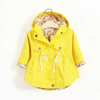 2021 Spring Autumn Girls Windbreaker Coat Jackets Baby Kids Flower Embroidery Hooded Outwear For Baby Kids Coats Jacket Clothing