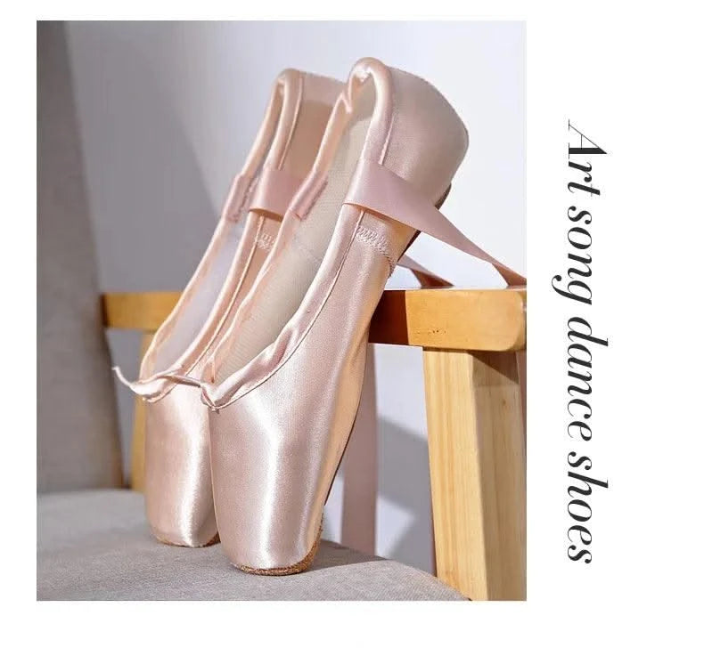 Women Ballet Dance Shoes Child and Adult Ballet Pointe Shoes Professional with Ribbons Shoes Woman Zapatos Mujer Sneakers Girls
