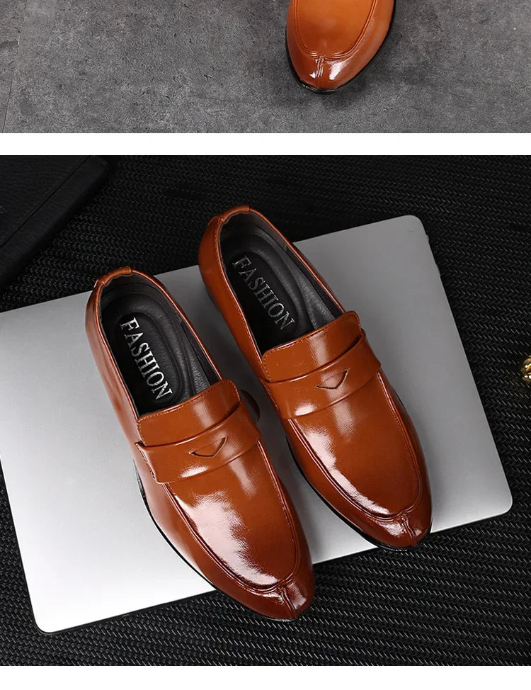 Handmade Leather Men Dress Shoes Fashion Party And Wedding Men'S Loafers Casual Shoes Men Driving Shoes