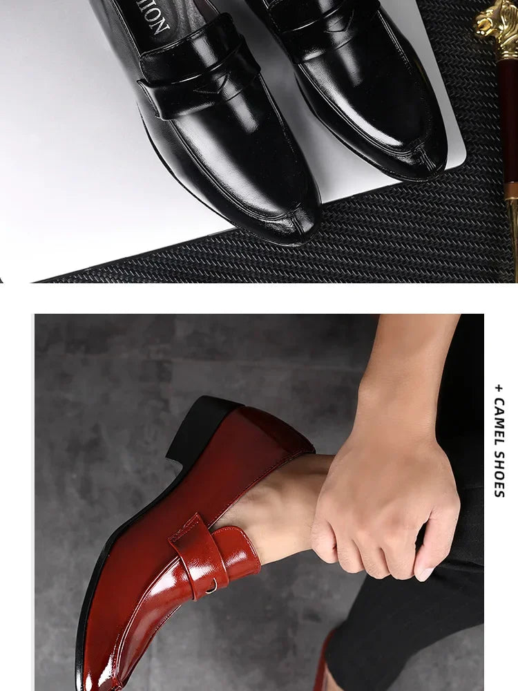 Handmade Leather Men Dress Shoes Fashion Party And Wedding Men'S Loafers Casual Shoes Men Driving Shoes