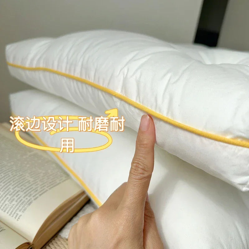 Ergonomic Lower Pillow SPA Neck Cervical Support Vertebra Pillow Silk Protein Filling 7-10cm/5-7cm Height Home Bed Neck Pillow