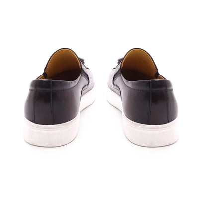 Leather casual shoes tassel high-end handmade men's shoes comfortable round toe flat shoes office banquet men's loafers