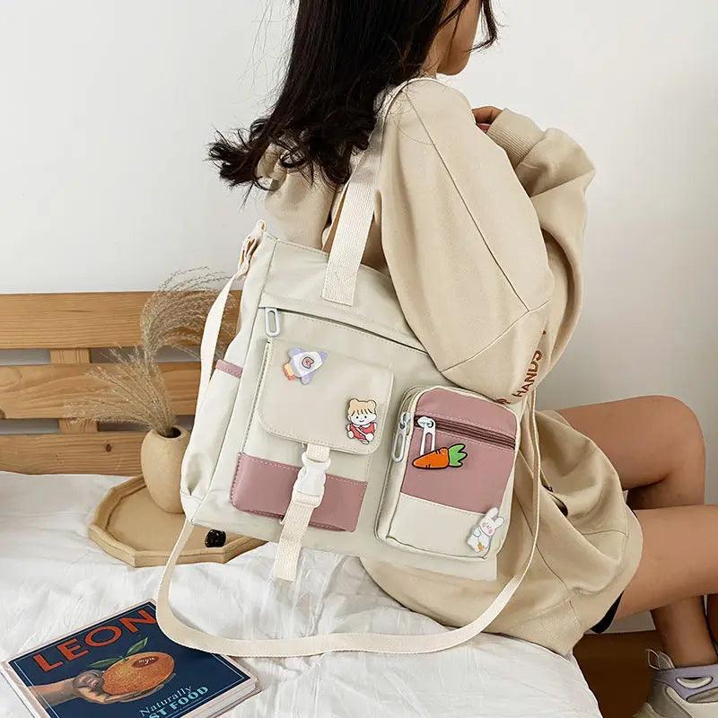 New designer school handbag messeng bag for youth teen girls tote shoulder large capacity nylon women crossbody satchels