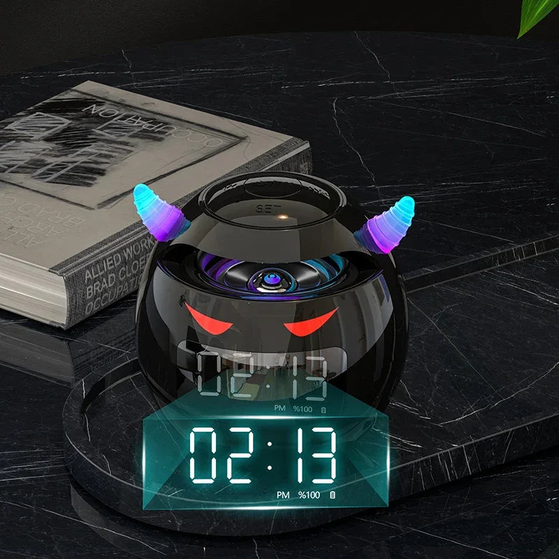 Bluetooth Speaker audio with LED Digital Alarm Clock Music Player Wireless Ball Shape Clock Speaker Mini  Speaker Alarm clock