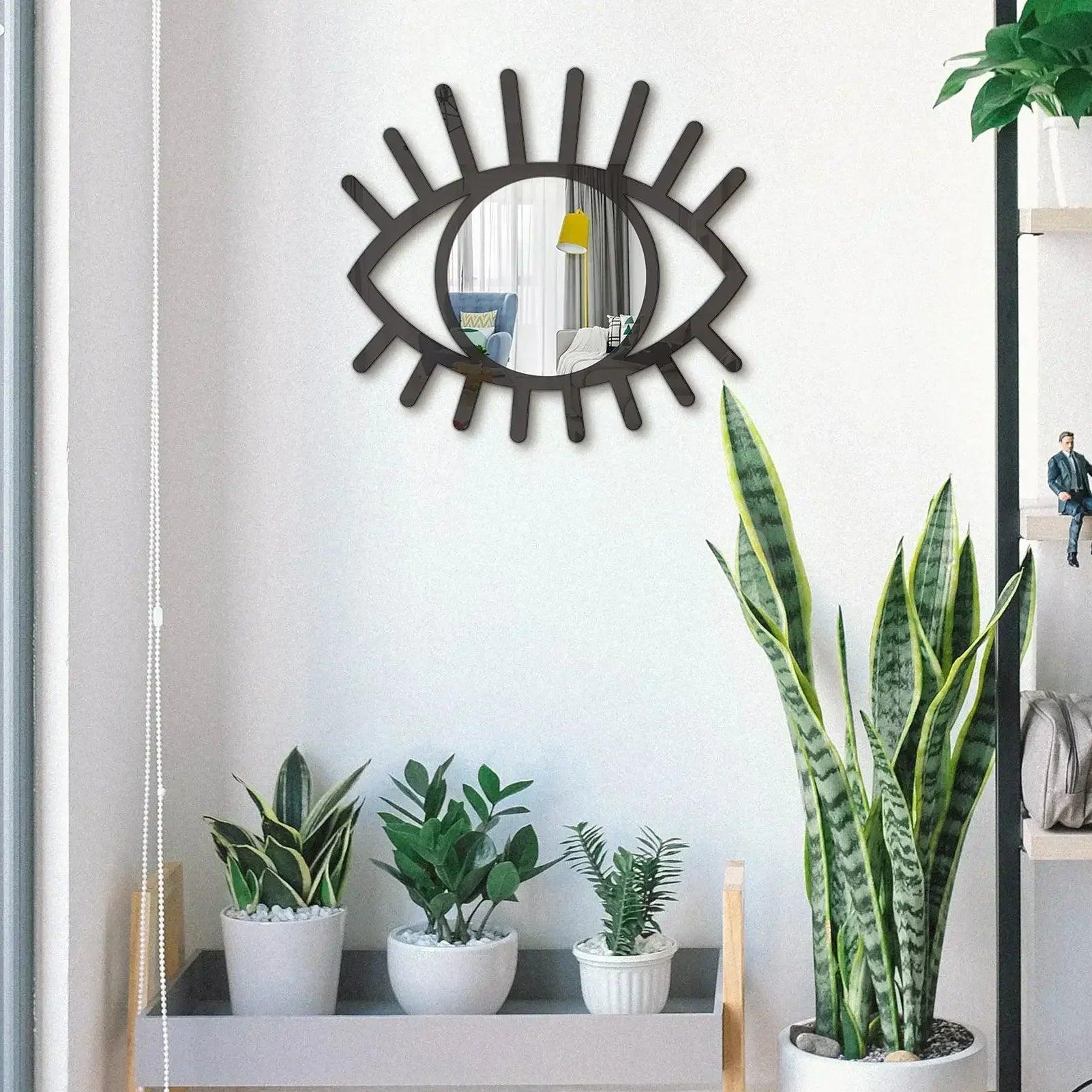 Eye wall mirror decor boho artistic shaped bathroom entryway mounted