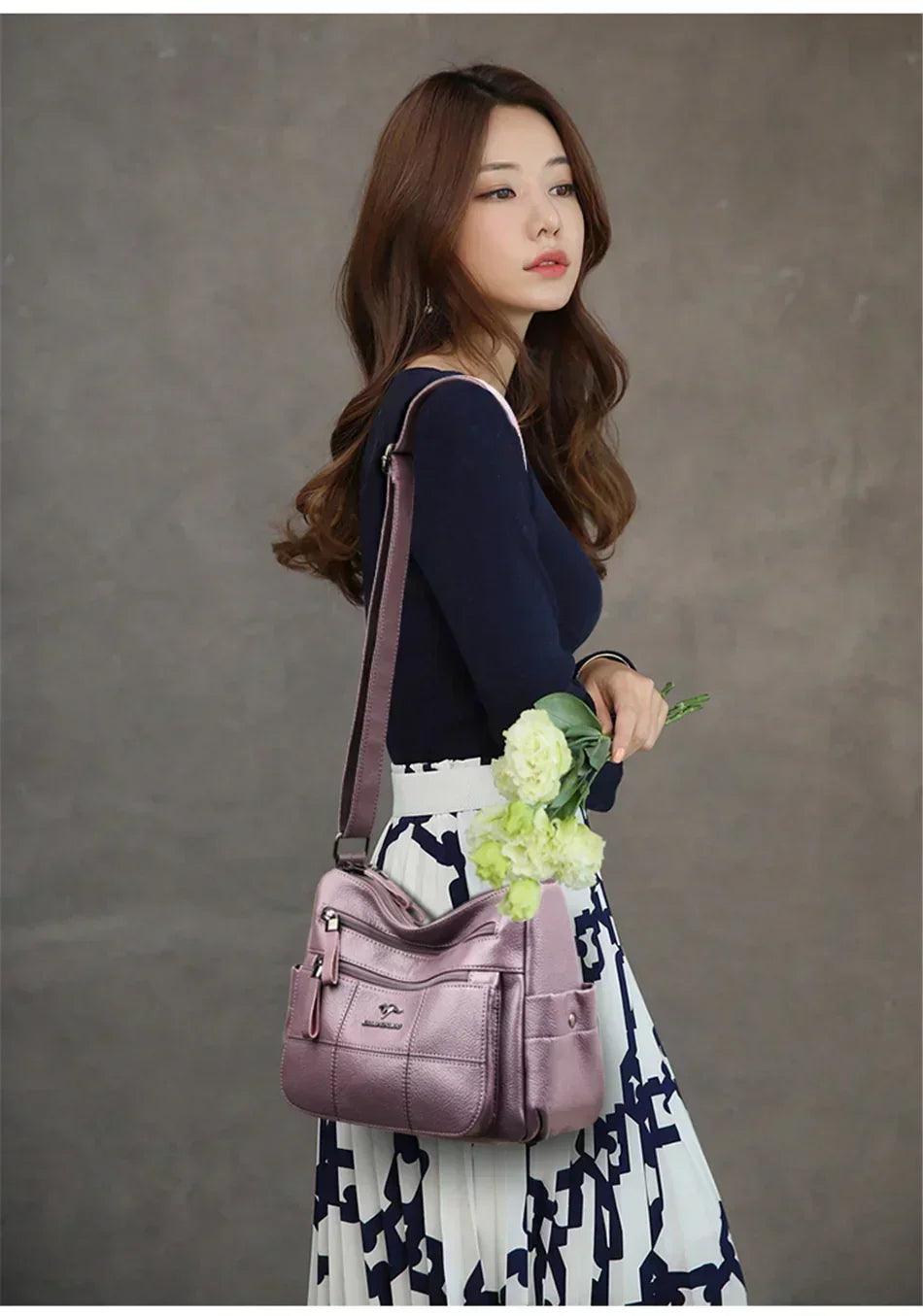 Genuine brand leather sac luxury handbags purse women bags designer shoulder crossbody messenger female 2021 waterproof