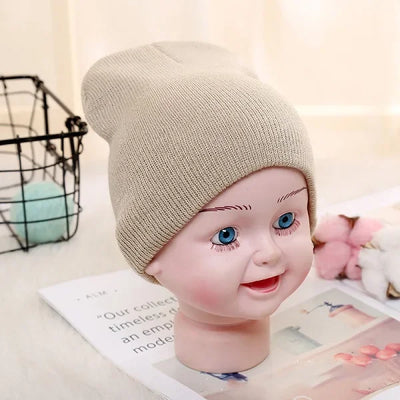 Solid Beanies Hat for Kids Baby Girls Boys Autumn Winter Caps Warm Soft Candy Knitted Bonnet Hats Skullies Toddler Children Cap