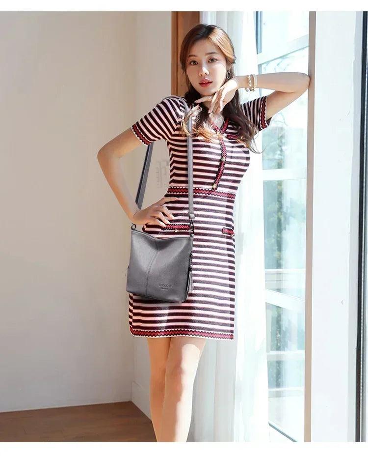 Hand crossbody bags for women 2024 new luxury designer handbag leather tassel shoulder purses and handbags tote bag
