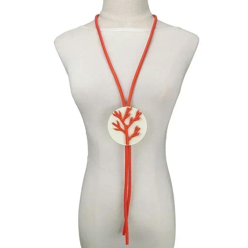 Ukebay new pendant necklace women handmade jewelry rubber necklaces long clothes chain statement accessories luxury