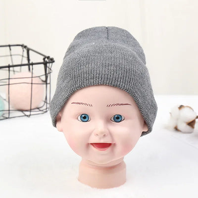 Solid Beanies Hat for Kids Baby Girls Boys Autumn Winter Caps Warm Soft Candy Knitted Bonnet Hats Skullies Toddler Children Cap