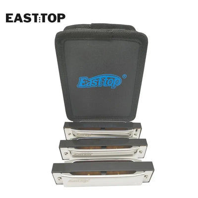 EASTTOP T10-3-3 set of 3 of Diatonic Harmonica 10 Hole 20 Tone Blues Diatonic Harmonica for Adults Beginners Professionals