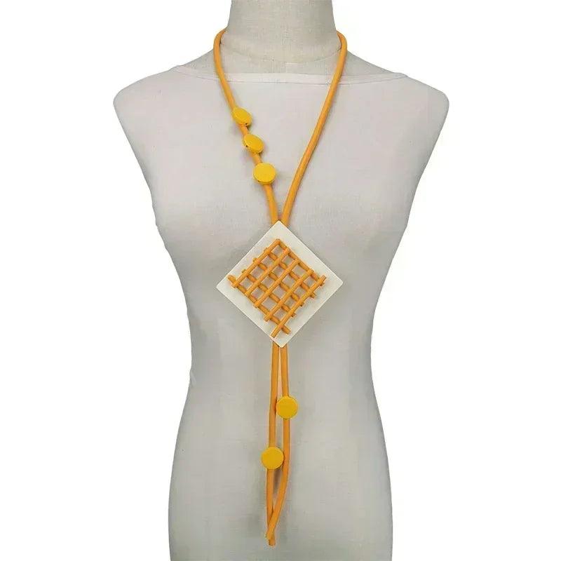 Ukebay new pendant necklace women handmade jewelry rubber necklaces long clothes chain statement accessories luxury