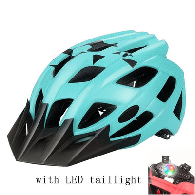 NEW Ultralight Bicycles Helmets Men Mountain Bike Helmet Integ-mold MTB Helmet With led Warning light Cycling Safely Cascos