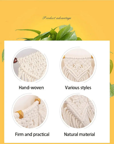 Wall Hanging Decoration Tassel Macrame Hand-Woven Tapestry Bohemian Boho Home Apartment Bedroom Livingroom Hotel Shop Mall Decor