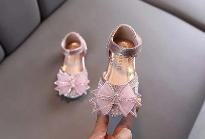 Children's  Comfortable  Princess Shoes | Kids Flat Shoes With Glittery Bow | Little Girl's Spring/Summer Fashion Sandals