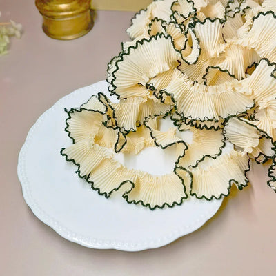 4M/lot 3cm Wine red/pink/Beige Chiffon Pleated Lace Dog Tooth Ruffle Lace Trimming for Dress Pet Cloth Home Decoration X1496