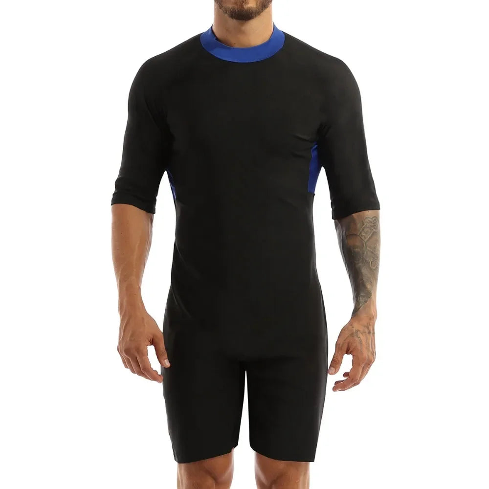 Swimwear Mens Leotard Swimsuit Shorty Wetsuit Diving Swimming Snorkeling Surfing Scuba Swim Bodysuit Jumpsuit Warm Swimwear
