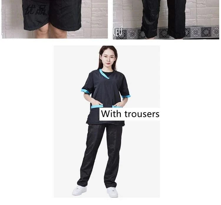 Summer Pet Groomer Uniforms Dog Grooming Clothing Pet Shop Work Clothes Hairdresser Short Sleeve Top Hair Salon Smock Anti Hair