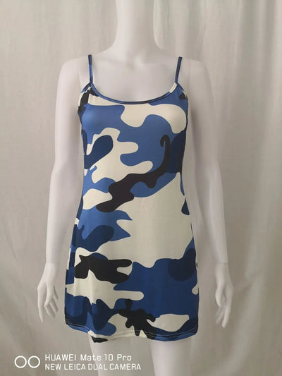 Dress Women Summer Dresses Floral Camouflage Printed Sling Sexy Package Hip Printing Sling Dresses Casual Vestidos ZCBKqz13