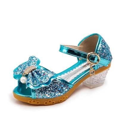 Princess Casual Glitter Bowknot High Heel Children's Shoes| Girls Shoes | Fashion | Dance | Party Sandals