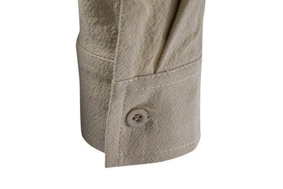 Happyjeffery Mens Cotton Linen Shirt Henry Collar with Drawstring Men Man Long Sleeve Beach Shirts Man Designer Cloth LS51