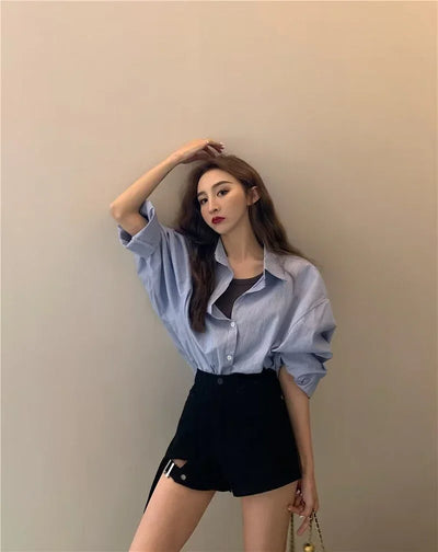 American style high street washed distressed high waisted slightly flared jeans for men and women, trendy brand, cool pants for