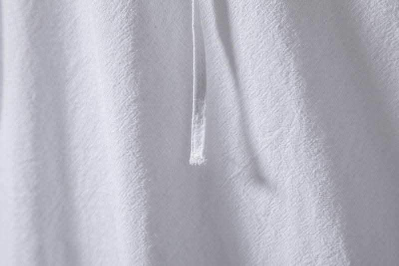 Happyjeffery Mens Cotton Linen Shirt Henry Collar with Drawstring Men Man Long Sleeve Beach Shirts Man Designer Cloth LS51